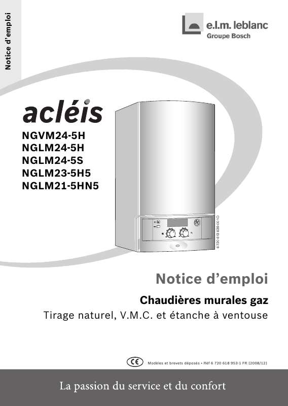 Notice ELM LEBLANC ACLEIS NGLM245H chaudière Trouver une solution à — free download